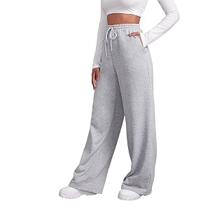 Womens Wide Leg Sweatpants - High Waisted