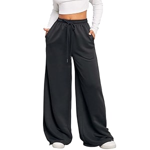 Womens Wide Leg Sweatpants - High Waisted