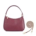 Prpeko Women's Woven Crescent Shoulder Bags Retro 90s Hobo Handbags Top Handle Underarm Bag Clutch Purses
