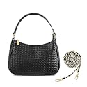 Prpeko Women's Woven Crescent Shoulder Bags Retro 90s Hobo Handbags Top Handle Underarm Bag Clutch Purses