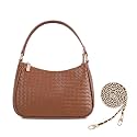 Prpeko Women's Woven Crescent Shoulder Bags Retro 90s Hobo Handbags Top Handle Underarm Bag Clutch Purses