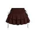 Women's Y2k Mini Ruffle Skirts with Shorts Cute Coquette Skort