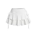 Women's Y2k Mini Ruffle Skirts with Shorts Cute Coquette Skort
