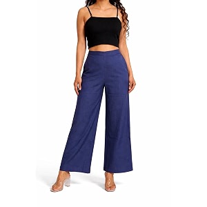 Women Airy Linen Wide Leg Pants