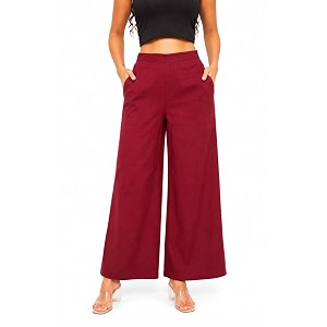 Women Airy Linen Wide Leg Pants