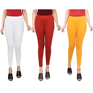 Women Ankle Length Leggings Combo Multicolour Stretchable