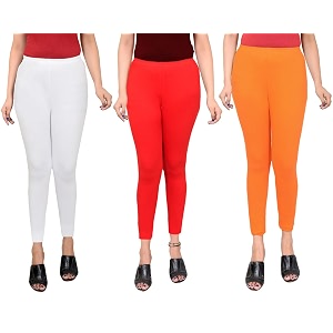 Women Ankle Length Leggings Combo Multicolour Stretchable