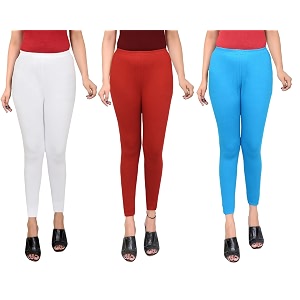 Women Ankle Length Leggings Combo Multicolour Stretchable