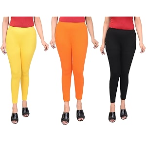Women Ankle Length Leggings Combo Multicolour Stretchable