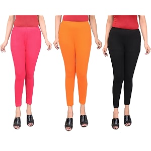 Women Ankle Length Leggings Combo Multicolour Stretchable