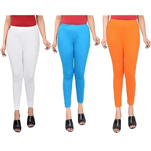 Women Ankle Length Leggings Combo Multicolour Stretchable