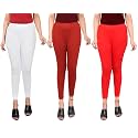 Women Ankle Length Leggings Combo Multicolour Stretchable