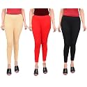 Women Ankle Length Leggings Combo Multicolour Stretchable