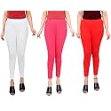 Women Ankle Length Leggings Combo Multicolour Stretchable