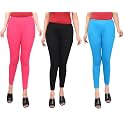 Women Ankle Length Leggings Combo Multicolour Stretchable