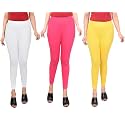 Women Ankle Length Leggings Combo Multicolour Stretchable