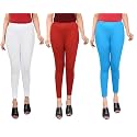 Women Ankle Length Leggings Combo Multicolour Stretchable