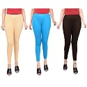 Women Ankle Length Leggings Combo Multicolour Stretchable
