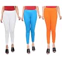 Women Ankle Length Leggings Combo Multicolour Stretchable