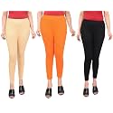 Women Ankle Length Leggings Combo Multicolour Stretchable