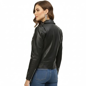 Women Biker Faux Leather Jacket Vintage Casual