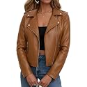 Women Biker Faux Leather Jacket Vintage Casual