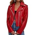 Women Biker Faux Leather Jacket Vintage Casual