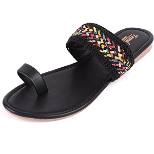 Women Black Flats BZ 01 Trend