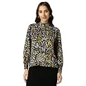 Women Black Print Formal Top