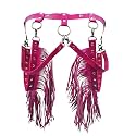 Women Body Harness Garter Punk Leather Waist Belts with Fringe Gothic Leg Tassel Belt for Dress Festival Dance Consume