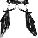 Women Body Harness Garter Punk Leather Waist Belts with Fringe Gothic Leg Tassel Belt for Dress Festival Dance Consume
