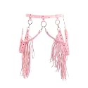 Women Body Harness Garter Punk Leather Waist Belts with Fringe Gothic Leg Tassel Belt for Dress Festival Dance Consume