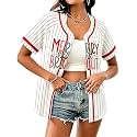 Women Christmas Shirts Short Sleeve Xmas Jersey Holiday Party Top