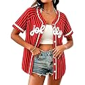 Women Christmas Shirts Short Sleeve Xmas Jersey Holiday Party Top