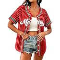 Women Christmas Shirts Short Sleeve Xmas Jersey Holiday Party Top