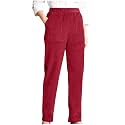 Women Corduroy Pants Trendy Straight Leg Work Pants Casual Cozy Elastic Waist Joggers for Office Business with Pocket