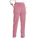Women Corduroy Pants Trendy Straight Leg Work Pants Casual Cozy Elastic Waist Joggers for Office Business with Pocket