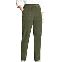 Women Corduroy Pants Trendy Straight Leg Work Pants Casual Cozy Elastic Waist Joggers for Office Business with Pocket