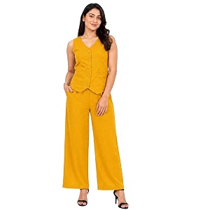 Women Cotton Blend Western Co-Ord Set