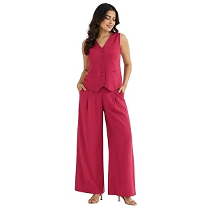 Women Cotton Blend Western Co-Ord Set