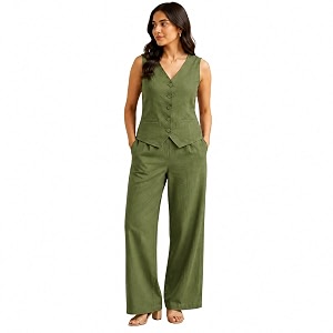 Women Cotton Blend Western Co-Ord Set