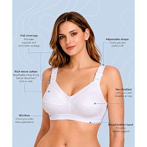 Women Cotton Bra Soft Breathable Non-Padded Everyday