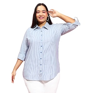Women Cotton Comfort Plus Size Yellow Striped