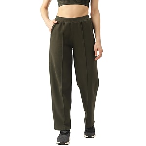Women Cotton Fleece Solid Track Pant