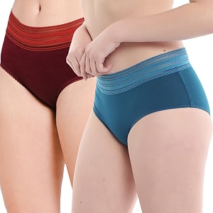 Women Cotton Hipster Panty Combo of 2