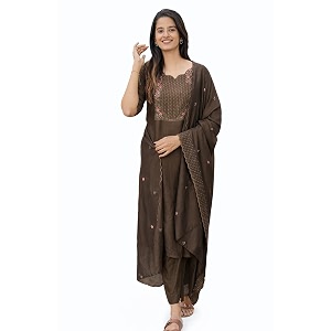 Women Cotton Kurta Pant Set with Chanderi