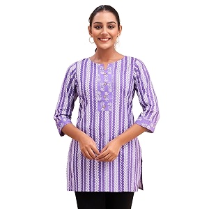 feranoid Women Cotton Printed Short Kurti