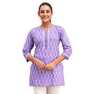 feranoid Women Cotton Printed Short Kurti