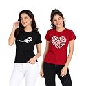 Women Cotton Printed T-Shirt Combo Pack of