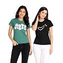 Women Cotton Printed T-Shirt Combo Pack of